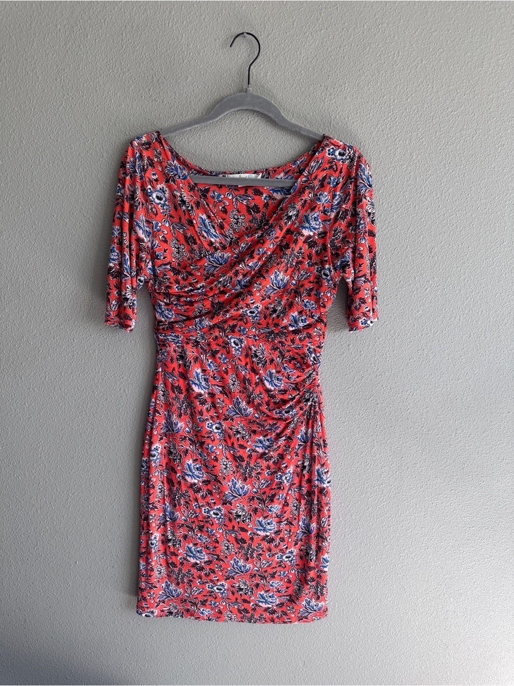Boden Orange Floral Jersey Knit Midi Dress 8 Petite